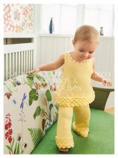 2603 Nr. 7 - Rosette Top, Pants & Bloomer Baby
