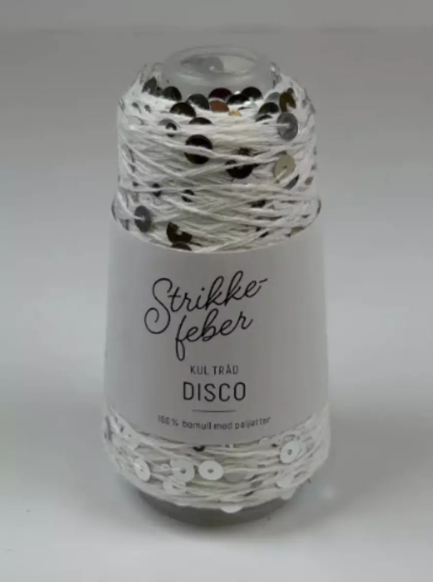Disco 11 Hvit med sølv paljetter