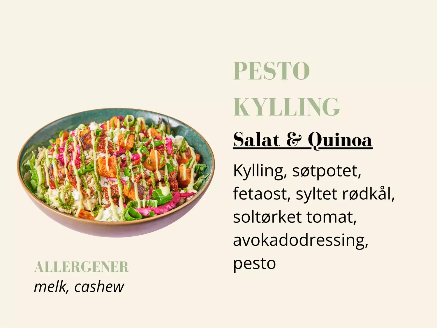 Quinoabowl - Pesto Kylling