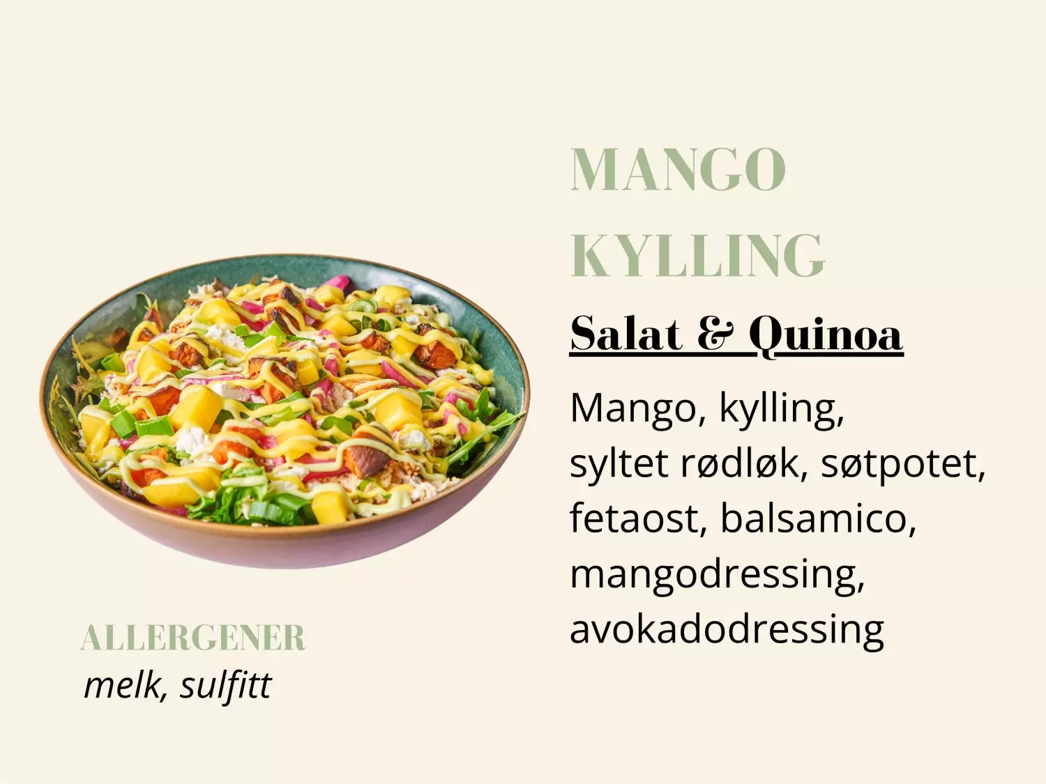 Quinoabowl - Mango Kylling - Liten