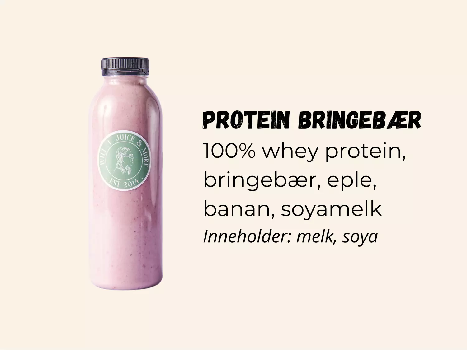 Protein Shake Bringebær 250ml flaske