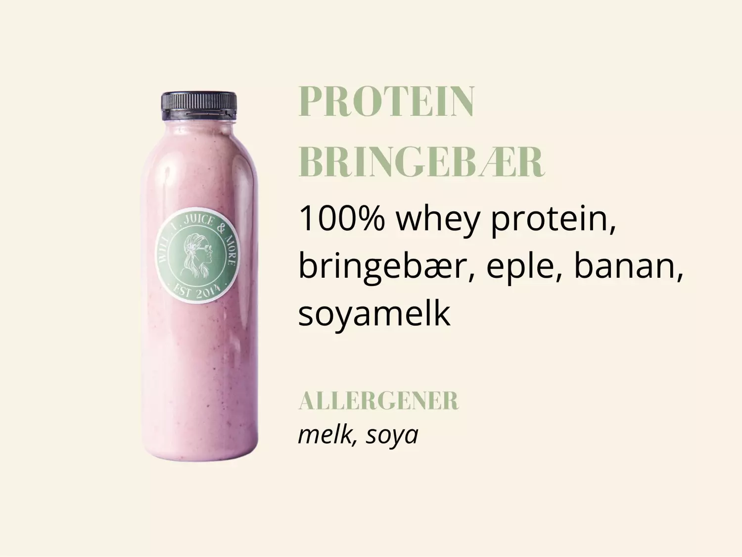 Protein Shake Bringebær 250ml flaske