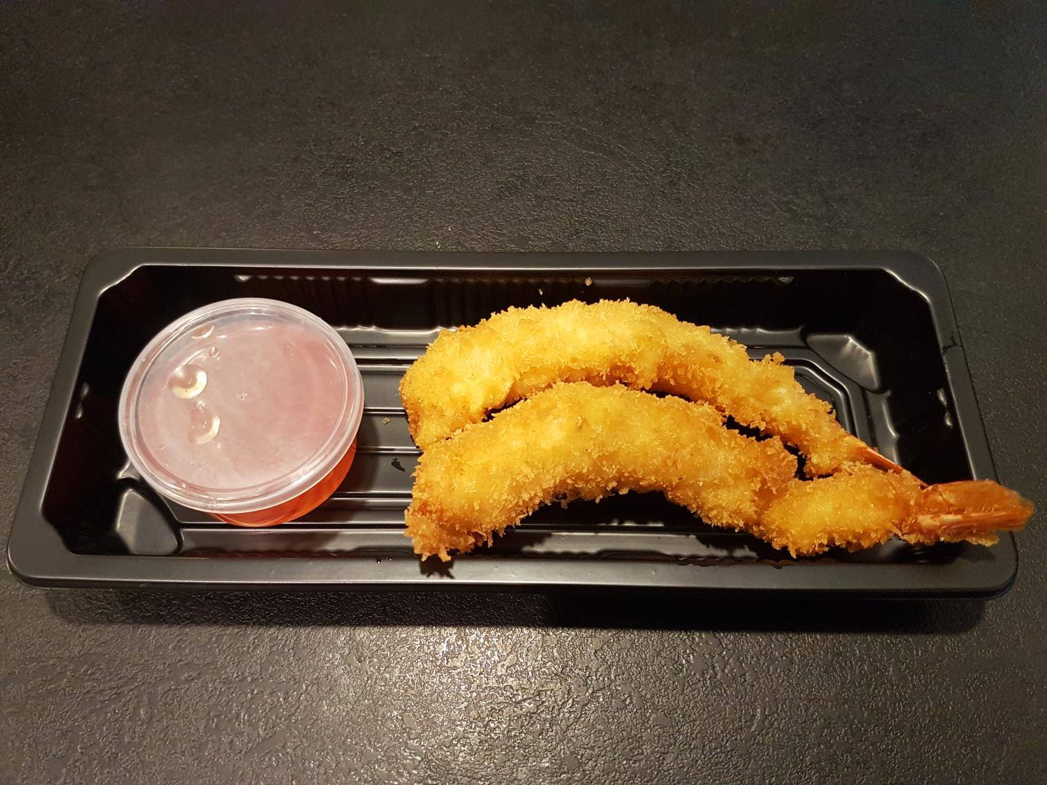 25.TEMPURA/ 2 stk frityrstekst scampi