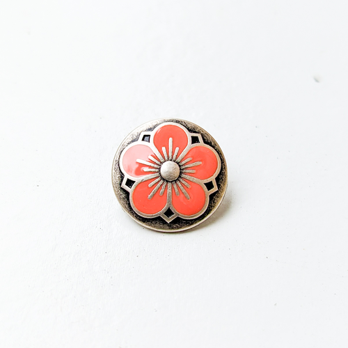Kofteknapp - Blomst 18 mm - Orange/Korall