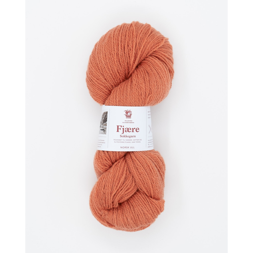 Hillesvåg Fjære sokkegarn 6567 Rødlig oransje