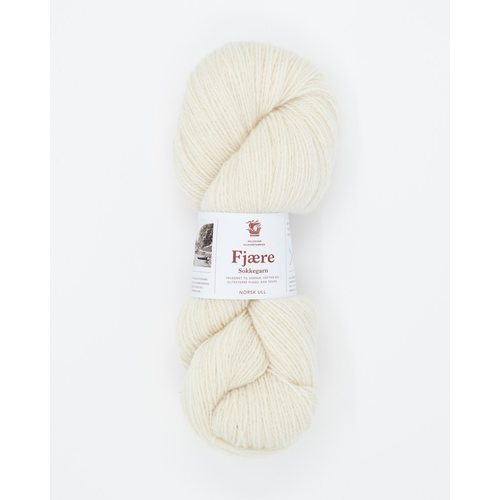 Hillesvåg Fjære sokkegarn 6100 ubleket hvit