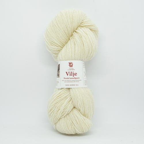 Hillesvåg Vilje Lamullgarn 400 Ubleket hvit