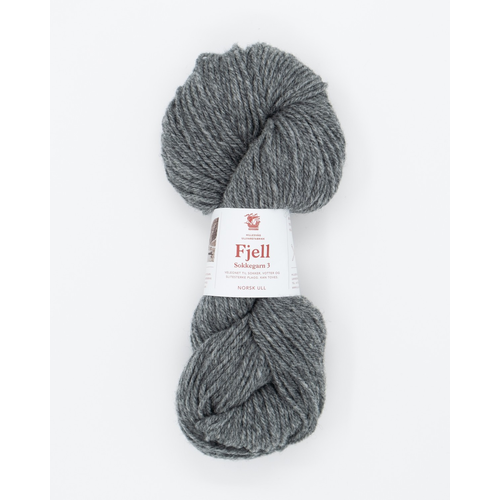 Hillesvåg Fjell sokkegarn 130 Mørk grå