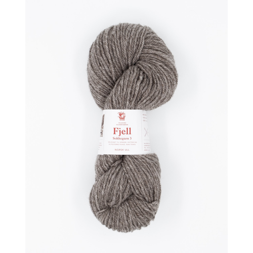 Hillesvåg Fjell sokkegarn 585 Melert mellombrun