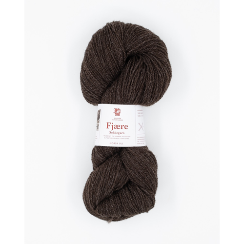 Hillesvåg Fjære sokkegarn 6586 Melert mørk brun
