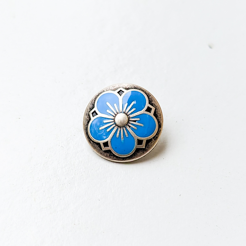 Kofteknapp - Blomst 20 mm - Turkisblå