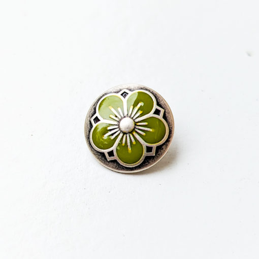 Kofteknapp - Blomst 20 mm - Lys grønn