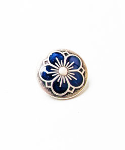 Kofteknapp - Blomst 20 mm - Mørk blå