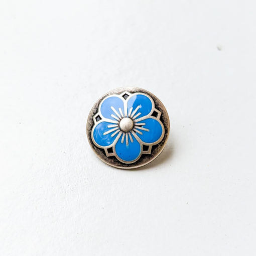 Kofteknapp - Blomst 20 mm - Turkisblå