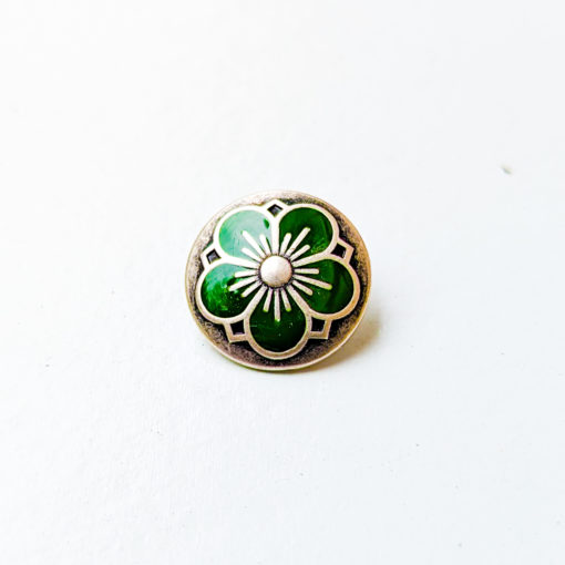 Kofteknapp - Blomst 15 mm - Grønn