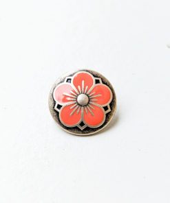 Kofteknapp - Blomst 18 mm - Orange/Korall