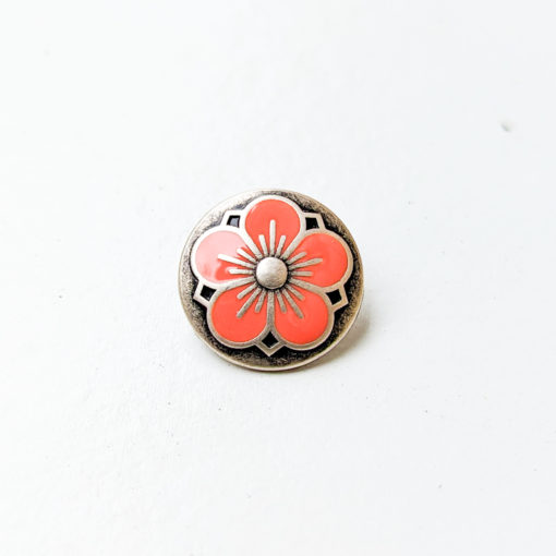 Kofteknapp - Blomst 18 mm - Orange/Korall