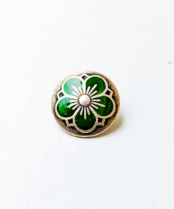 Kofteknapp - Blomst 18 mm - Mørk grønn