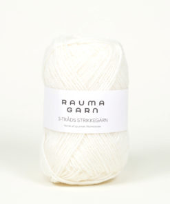 Rauma 3-Tr. Strikkegarn 100 Hvit