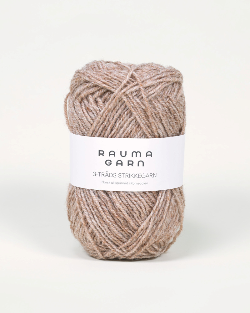 Rauma 3-Tr. Strikkegarn 106 Beige Melert