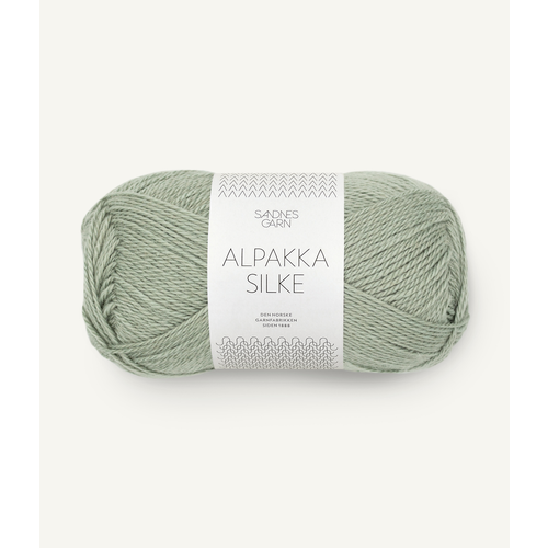 Sandnes Alpakka Silke 8521 Støvet Lys Grønn