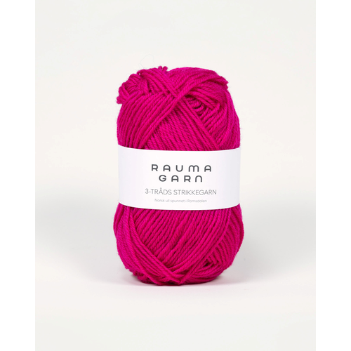 Rauma 3-Tr. Strikkegarn 173 Cerise