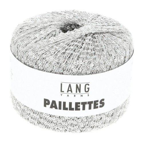 Lang - Paillettes - 0024 Lys grå med sølv