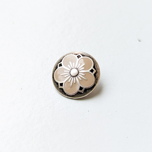 Kofteknapp - Blomst 15 mm - Beige