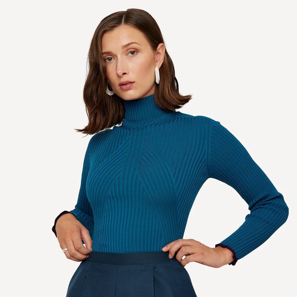 Oleana 554J XXL Primary palette longsleeve, cerulean sea