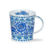 Lomond Delft blue - Chrysantemum - med gulldetaljer