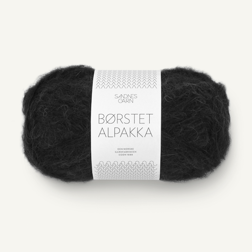 Sandnes Børstet Alpakka 1099 Sort