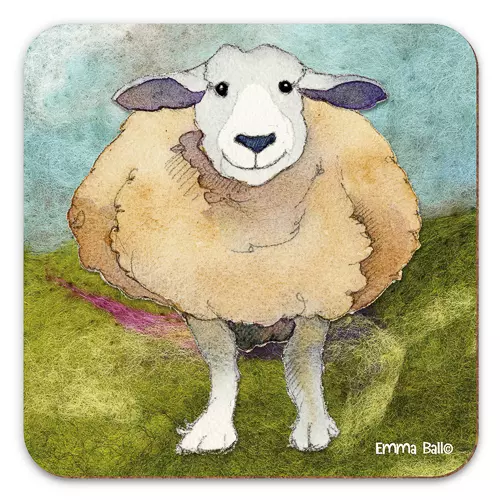 Emma Ball - Coaster - glassbrikke - Happy sheep