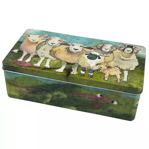 Emma Ball - Stor metallboks - Felted sheep