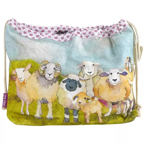 Emma Ball - Prosjektpose - Drawstring bag - Felted sheep