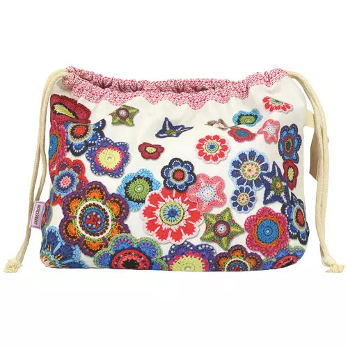 Emma Ball - Prosjektpose - Drawstring bag - Janie Crow Crochet motifs