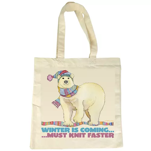 Emma Ball - Canvas - stort nett - Isbjørn med skjerf og lue - Winter is coming