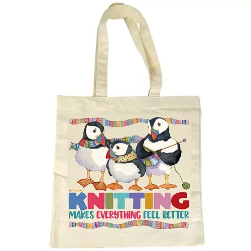 Emma Ball - Canvas - stort nett - Knitting puffins - Knitting makes