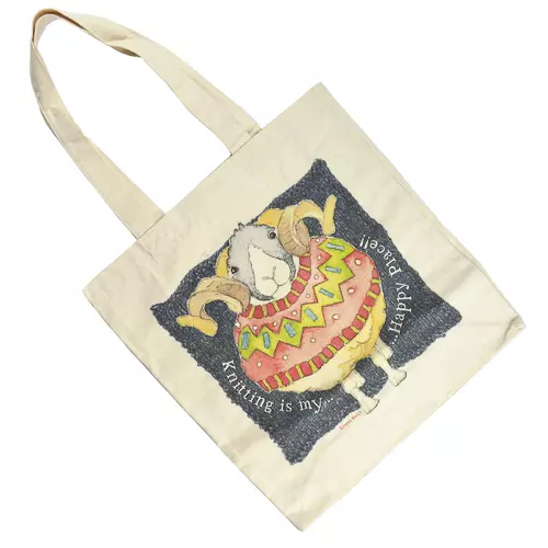 Emma Ball - Canvas - stort nett - Sheep in sweater - Knitting is my happy place