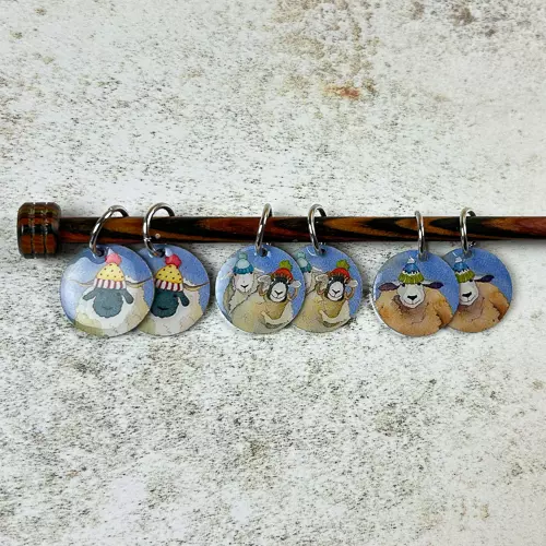 Emma Ball - 6 maskemarkører - Happy sheep (med lue)