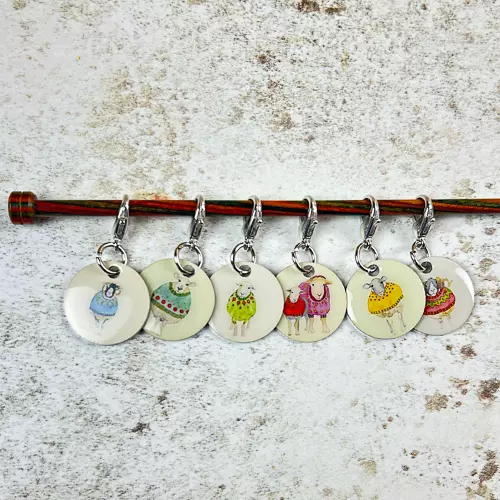 Emma Ball - 6 maskemarkører med karabin - Sheep in sweaters