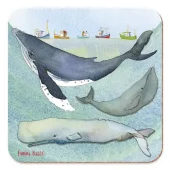 Emma Ball - Coaster - glassbrikke - Under the sea - Whales