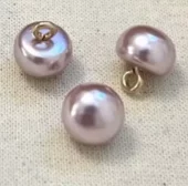Knapp luksusperle 10 mm Lys rosa