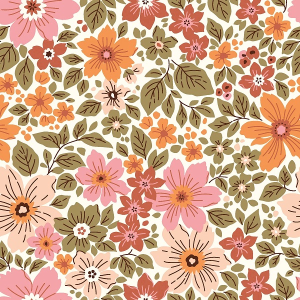 Balslöw poplin 1450mm store blomster