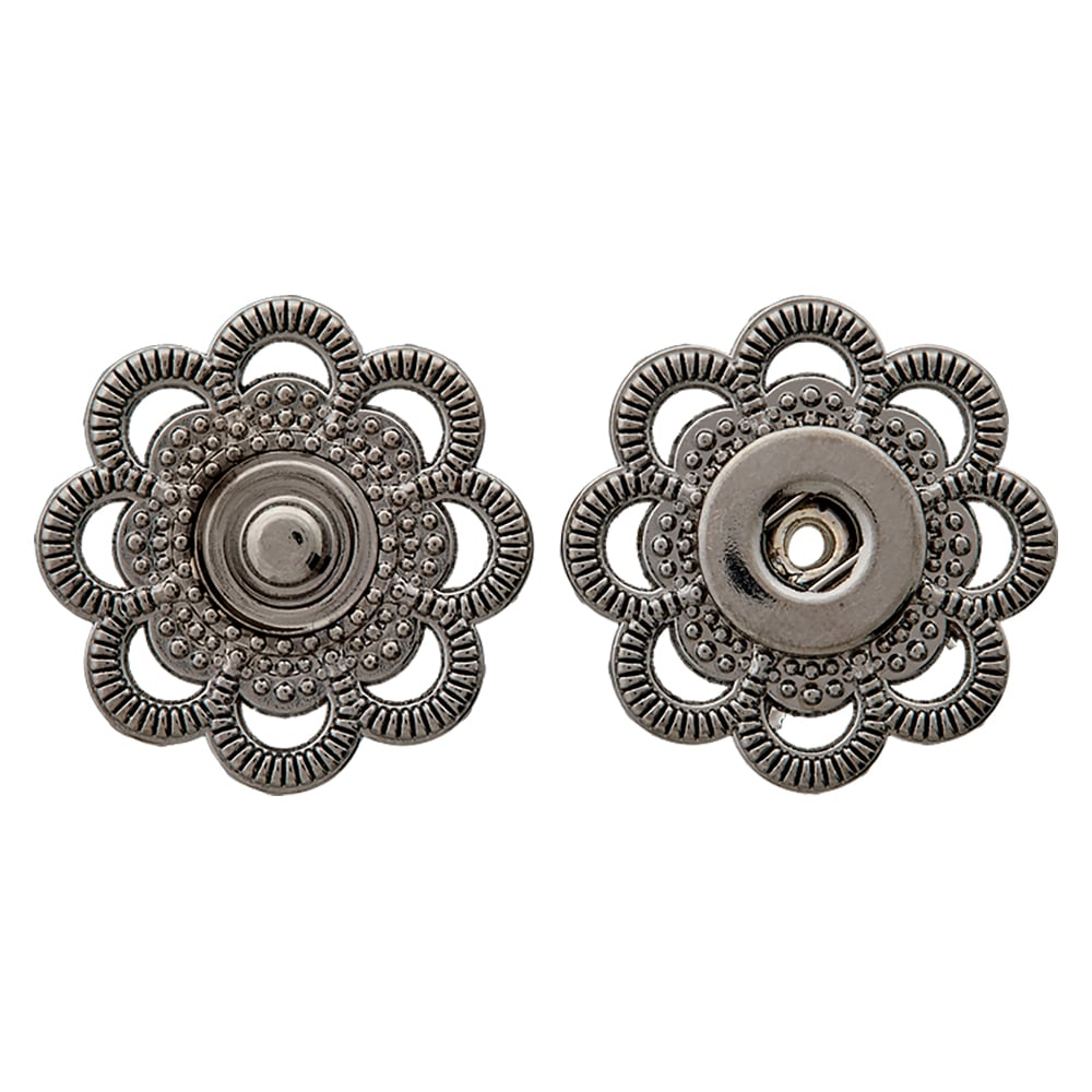 Trykknapp blomst 28mm titan