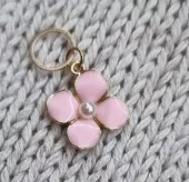 Maskemarkør blomst rosa m/perle Aune Design