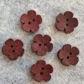 Cocosknapp blomst 20mm brun