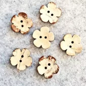 Cocosknapp blomst 20mm hvit