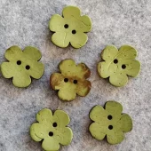 Cocosknapp blomst 20mm lys grønn