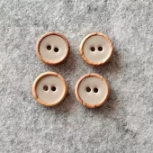 Treknapp 2 hull 15 mm beige