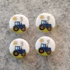 Barneknapp traktor hvit 15mm